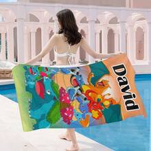 1 Stück personalisierbare Strandtuch mit Ihrem Namen - Individuelles Design, perfekt für Schwimmen, Camping & Reisen, stilvoller Pool-Handtuch, individueller Name, Strand-Accessoire, Geschenke für Männer und Frauen, verschiedene Farben und Stile, Outdoor-Geburtstags-Urlaubs-Geschenk Pool-Party-Handtuch, Urlaubsgeschenk, Urlaubs-Vibes