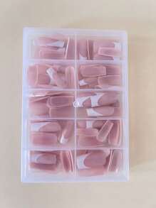 120 uñas postizas rectangulares minimalistas al estilo francés para realzar tu estilo, adecuadas para uñas postizas DIY para mujeres y niñas