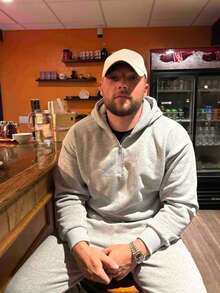 Men's Solid Color Casual Half-Zip Hooded Loose Fit Sweatshirt, 2025 Autumn/Winter Commuter Wear, Long Sleeve Top - Grey - View 6