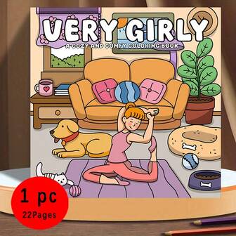 1 pieza Libro para colorear muy femenino para adultos, 20.5x20.5 cm, 22 páginas, impreso por un solo lado - Diseños caprichosos y cómodos con líneas definidas, perfecto para cumpleaños, Pascua, Día del Padre y relajación, libro para colorear lindo