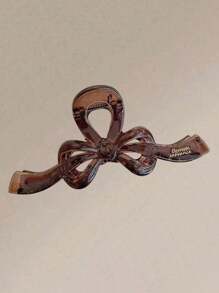 Elegant Bowknot Solid Color Hair Clip With Sophisticated Letter Design, Suitable For Women To Wear On Dates, Parties, Gatherings Fashion Hair Accessories Beauty Claw Clips Casual Hair Claw
