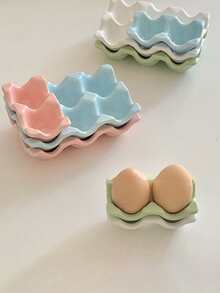 1 件陶瓷鸡蛋架，用于鸡蛋储存的厨房配件，防止鸡蛋碰撞，整理厨房空间