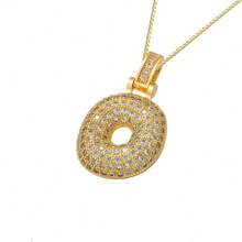 1pc Fashionable Gold Bubble Letter A-Z Necklace, Suitable For Men And Women Daily Wear