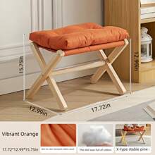 1pc Wooden Footstool, Multipurpose Foot Rest Stool For Living Room, Modern Ergonomic Design Shoe Bench