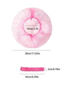 50/100 Stück Einweg-Bademützen in Pink, Haarfärbekappen und Plastik-Schönheitssalon-Kappen, geeignet für Haarfärbung, Spa-Behandlungen und für den Hausgebrauch, Schulanfang