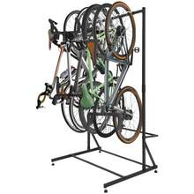 LIZHOUMIL 46in Adjustable Height 5 Bike Storage Garage For Front Yards - Black - View 2