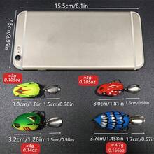 5pcs Soft Frog Lure Kit-Weedless Artificial Bait With Spoon, High Hit Rate For Freshwater Fishing, Fishing Bait Assorted Color