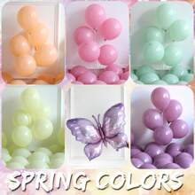 109pcs Colorful Floral Balloon Arch Kit With Purple Butterfly Foil Balloons,Suitable For Spring/Summer Baby Shower, Birthday Party, Tea Party Decoration