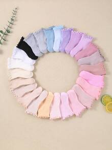 20 Pairs Ruffled Lace Elastic Baby Girl Socks, Cute Lace Short Socks Suitable For Baby Girls, All Seasons Including Newborn And Toddler, Great For Christmas/Thanksgiving Gifts, Quarter Socks - Multicolor - View 9