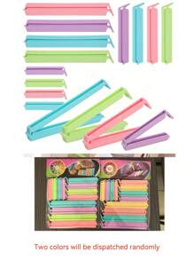 12 piezas - Selladoras de bolsas de alimentos, clips de sellado de bolsas de aperitivos, clips de sellado portátiles de colores aleatorios, abrazadera de sellado de acero inoxidable, clip de sellado de bolsas de aperitivos, adecuado para pinzas de ropa y sellado de bolsas de alimentos y almacenamiento, nueva herramienta de sellado de plástico para accesorios de cocina