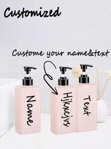 Custome Dispenser Bottles, 400ml Refillable Shampoo And Conditioner Dispenser Bottles, Custome Refillable Shampoo, Conditioner And Body Wash Bottles, Home Bathroom Decor Summer, For Shampoo Conditioner Body Wash Empty Plastic Refillable Containers For Shower