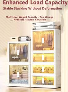 5/4/3/2/1 Layer Kids Wardrobe Closet, Foldable Storage Cabinet, Large Capacity, Multifunctional Nursery Clothes Organizer For Living Room & Bedroom