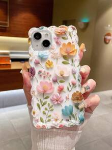 花卉图案彩绘编织透明印花防摔编织彩绘可爱外壳兼容 16/16 Pro/16 Pro Max/16 Plus、新款 14 糖果 15 彩绘保护套 Xs、Xr 彩绘 7/8P 欧洲 P15 Pro Mxa 保护防震 P14 厚 P13 软壳 P12 全覆盖 P11 兼容三星 S25 A14 A15 A16 A24 A36 A35 A24 A13 手机壳彩绘防摔创意手机壳 - 彩色 - 查看 3