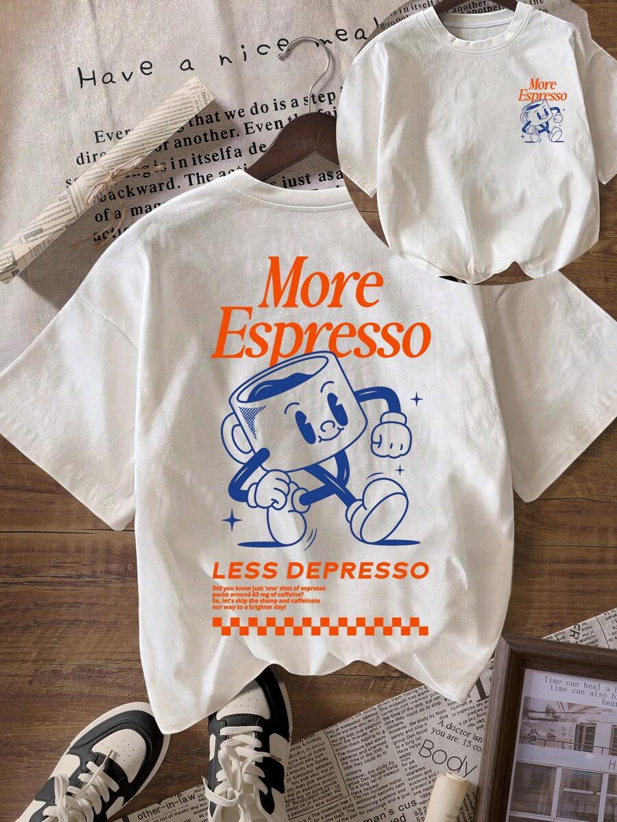 更多 Espresso Coffee Club 图案休闲圆领短袖 T 恤（女款）