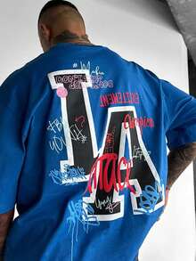 Kuku Boy IA Printed (220g Pure Cotton T-Shirt) Cotton T-Shirt - Soft And Breathable, 100% Pure Cotton Fabric - Comfortable And Energetic Summer Street Style Short Sleeved T-Shirt, Cool Design Retro Summer Men's Daily Wear T-Shirt - Blue - View 1