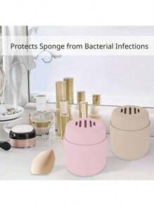 Portable Beauty Egg Organizer Silicone Dustproof Powder Puff Sponge Tray Makeup Eggs Drying Dispenser Carrying Case