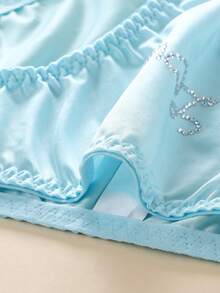 5pcs Women's Underwear, Thin Rhinestone Letters, Mid-Waist Simple And Comfortable Briefs - Multicolor - View 5