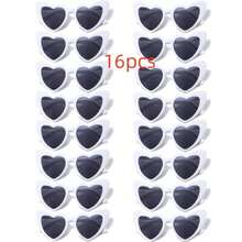 16pcs Heart-Shaped Glasses For Both Men And Women With Frames, Stylish And Atmospheric Retro Multiple Pieces, Black And White Photo Glasses For Parties, Weddings, Bridesmaids, Groomsmen, Beach Dates, Posing And Decoration - 彩色 - 查看 10