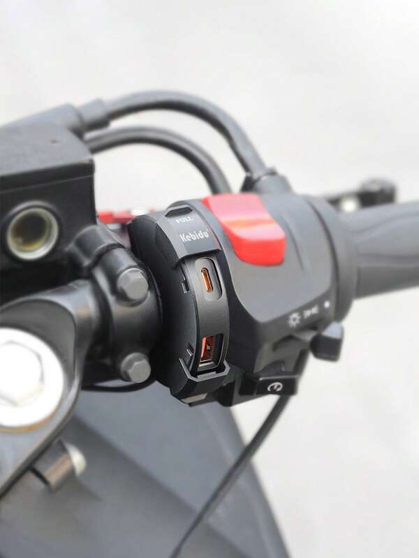 Chargeur USB pour moto avec QC3.0 - Support polyvalent pour guidon pour téléphones, tablettes et appareils GPS, compatible 12/24V, construction durable en ABS