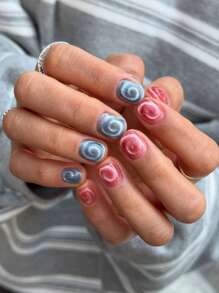 2支装多功能双头花形美甲磁性笔 - 强力猫眼磁棒，适用于凝胶指甲油和钢珠，专业美甲沙龙工具，可用于DIY美甲设计 - 黑色 - 查看 7