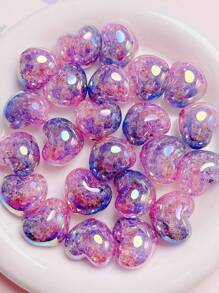 20pcs 22mm Acrylic UV Colorful Gradient Burst Fat Love Straight Hole Beads DIY Mobile Phone Chain Beads Pen Keychain Accessories