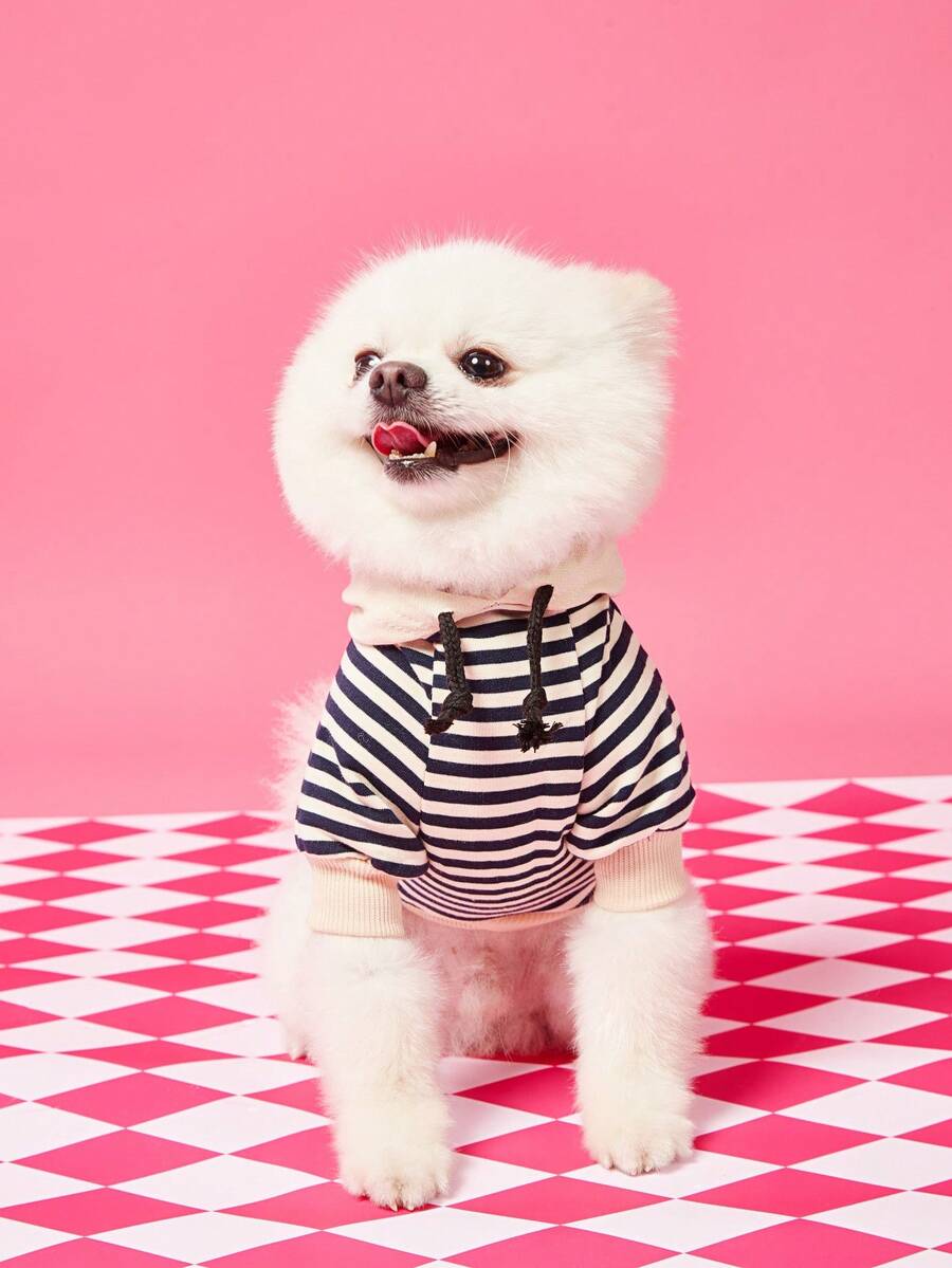 PETSIN Striped Pet Hoodie - Navy Blue - View 1