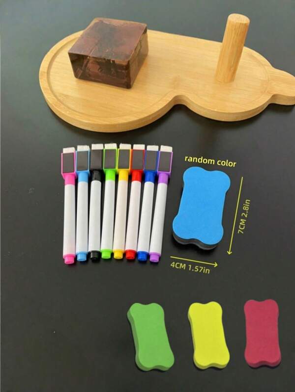 8pcs Magnetic Erasable Whiteboard Pen Set No Scratch And Easy To Wipe For Colorful Drawing And Sketching Back To School