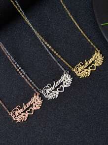 1 pièce Collier pendentif personnalisé avec couronne en forme de cœur et nom. Collier avec plaque à nom exquis en acier inoxydable. Cadeau personnalisé pour la Saint-Valentin, anniversaire, Noël pour la petite amie, la mère, l'amie