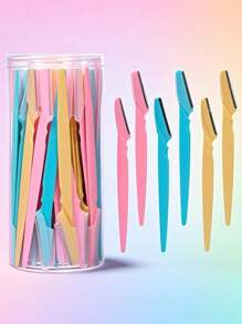 12pcs Eyebrow Razors Eyebrow Razors Shaper Trimmer Shaver Facial Hair Remover Exfoliating Dermaplaning Tool With Precision Cover Cosmetic Exfoliating Makeup For Women And Men/Personal Care & Cleansing Tools/Women's Hair Trimmers & Epilators/Pink/Wedding/Holiday Essentials/Bathroom Accessories/Fathers Dad Gift/Camping/Travel Essentials/Home