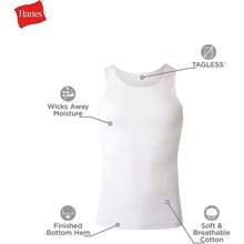 , Moisture-Wicking Ribbed, Lightweight Cotton Tank Undershirts, Multi-Pack
