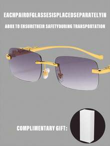 一副男士金色无框金属豹纹复古透明镜片眼镜，融合夏季时尚设计与商务休闲风格，适合日常搭配。是馈赠亲朋好友和同学的必备佳品。 - 金色 - 查看 13