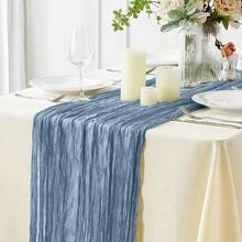 2pcs Black Cheesecloth Table Runner, 35x118 Inches Cheese Cloth Table Runner, Suitable For Weddings, Bridal Showers, Halloween, Thanksgiving, Christmas, Banquets, Party Center Decorations, Home Decor - Multicolor - View 10