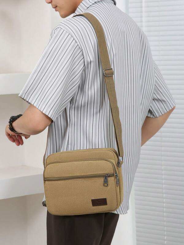 Verstärkter Segeltuch Schulter Messenger Bag, lässige Umhängetasche für Männer, Geschäfts-Bargeldtasche