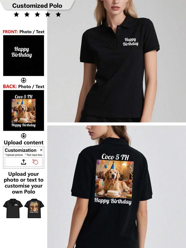 Camisetas polo personalizadas, sube fotos/imágenes para diseñar tus propias prendas, uniformes de equipo, camisas polo personalizadas