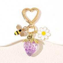 Colgante con forma de corazón multicapa con abeja, girasol y fresa, color dopamina, accesorio de joyería versátil para bolsos, tazas, teléfonos, llaves, con atractivo de regalo caprichoso para amigos, compañeros de clase, maestros, ancianos; estilo lindo, adorable y moderno para el guardarropa de primavera, regalos del Día de San Valentín, momentos del Día de la Madre, uso diario, decoración linda, pieza de declaración encantadora, paleta de colores llamativa, aspecto premium, detalles brillantes, idea de regalo pensativa para cualquiera que ame los encantos delicados y juguetones - Multicolor - Ver 6