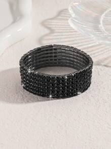 Conjunto de 4 piezas de joyería de lujo con colgante, aretes y pulsera con cristales negros y borlas, un regalo perfecto para estudiantes, parejas, novias o uso diario. Joyería versátil y elegante.
