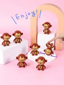 3/10/20 件小猴子不倒翁玩具动物，反转旋转迷你装饰，小礼物装饰摇晃可爱有趣，圣诞礼物，派对礼物，礼品袋填充物，课堂奖品，蛋糕装饰