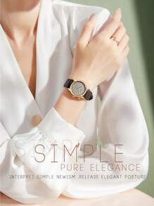 BIDEN Montre à quartz minimaliste ronde BIDEN pour femmes, calendrier étanche, mains lumineuses, montre casual pour femmes, convient pour une utilisation quotidienne