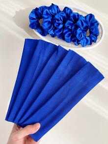 10件/套纯色简约运动复古时尚透气吸汗发饰。包含发圈+运动头带套装。适合日常佩戴和运动搭配。发饰、爪夹、礼物 - 寶藍色 - 查看 2