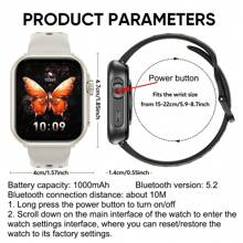 GUHUAVMI GUHUAVMI Smart Watch For Women Men, Wireless Calling/Dial, Incoming Call/SMS Reminder, Alarm Clock, 1000mAh Battery, Fitness Tracker With Pedometer/Sleep Monitoring, 1.85inch Full Screen Touch Smartwatch Ultra 2, Compatible With Android IOS