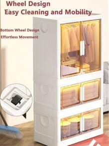 5/4/3/2/1 Layer Kids Wardrobe Closet, Foldable Storage Cabinet, Large Capacity, Multifunctional Nursery Clothes Organizer For Living Room & Bedroom