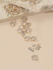 40 piezas de dijes con cuentas de cristal transparente de un solo/doble bucle, accesorios de joyería DIY