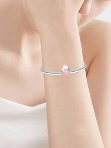 Silver Plated Charm Cake Cup Eggbeater Love Birthday Cake Series Pink Pendant Charm Pendant Ball Suitable For Bracelets DIY Women's Jewelry - Silver - View 6