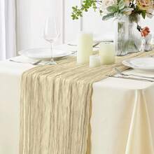 2pcs Black Cheesecloth Table Runner, 35x118 Inches Cheese Cloth Table Runner, Suitable For Weddings, Bridal Showers, Halloween, Thanksgiving, Christmas, Banquets, Party Center Decorations, Home Decor - Multicolor - View 12