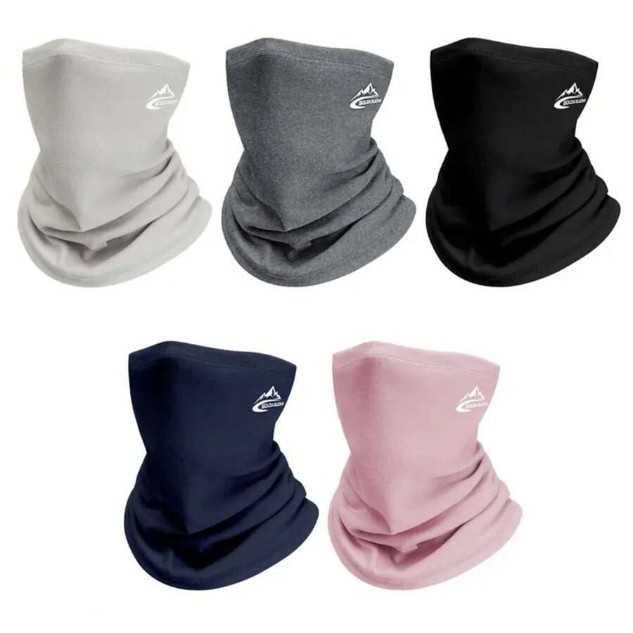 1/2 Uds.Calentador térmico de terciopelo para correr, bufanda para esquiar, montar en Snowboard, hombres y mujeres, deportes de invierno, senderismo, Bandana para ciclismo - gris oscuro 2 piezas - Ver 1