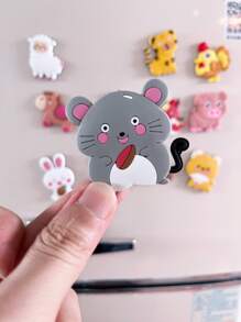 Set de 12 imanes de nevera con diseños de animales de dibujos animados - Imanes magnéticos flexibles de goma y PVC con signos del zodiaco para la nevera, la oficina, el lavavajillas, la pizarra blanca, el casillero - Ilustraciones educativas, decorativas y divertidas, diseños coloridos para la decoración del hogar