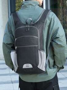 1pc New Large Capacity Oxford Backpack, Portable Outdoor Sports Cycling Hiking Bag, Multipurpose Storage Bag, Travel Pack