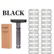 Adjustable Manual Razor Shaver, Double Edge Razor, Friendly R For Body & Face, Reusable Razor, Close And Smooth Wet Shaving, Adjustable Blade Angle, With 20 Blades, Idea Gitf Father And Boy Friend