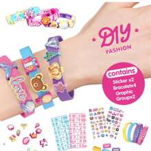 ABS Material DIY Children's Play House Wristband Set, A Popular Puzzle Toy For Girls, Suitable For Children Over Three Years Old, To Cultivate Their Hands-On Ability And Interests.