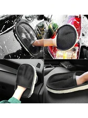 1/2/3 Guantes de esponja para limpieza de automóviles, guantes de pulido y lavado de microfibra para autos, cocina y hogares